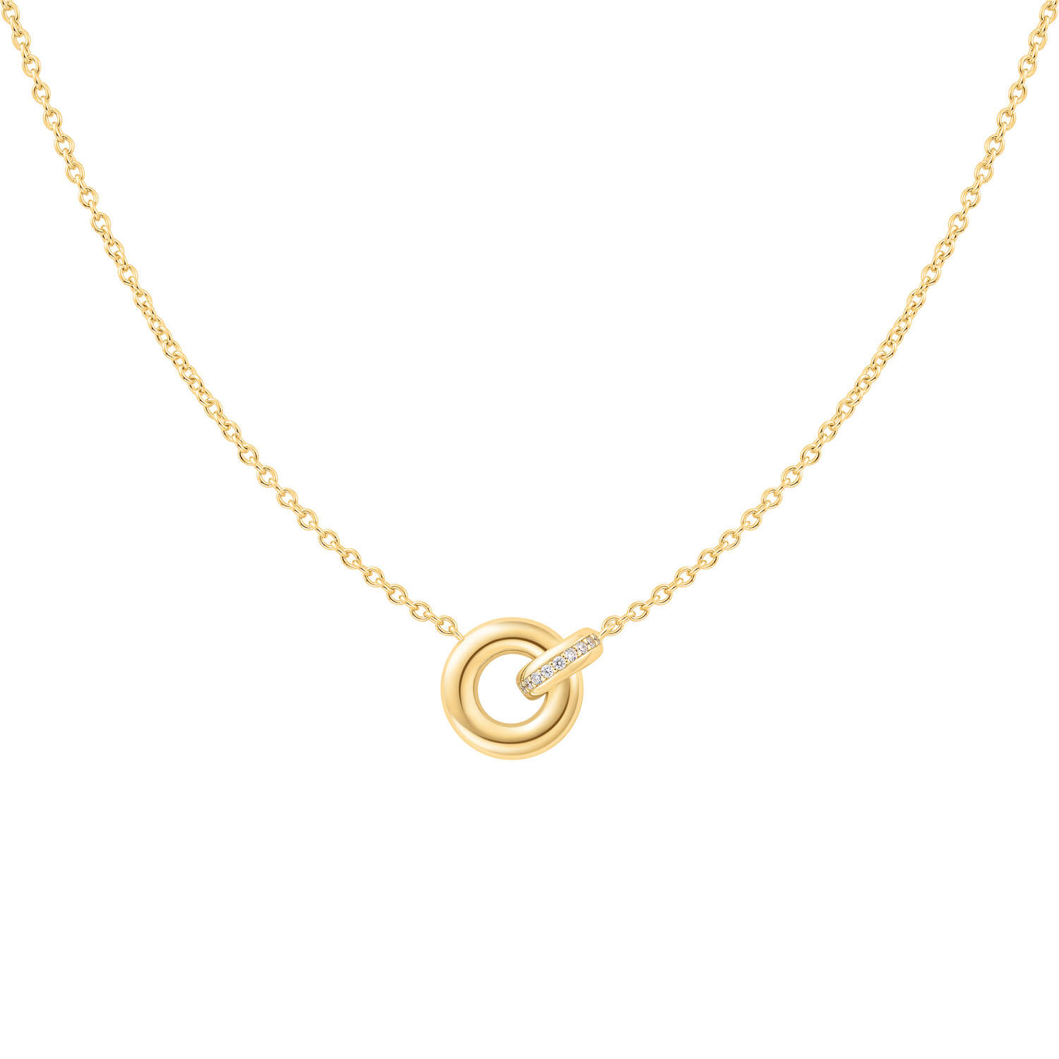  Voque Maven - Link necklaces - Silver / 14kt GP - Crystal - 45cm